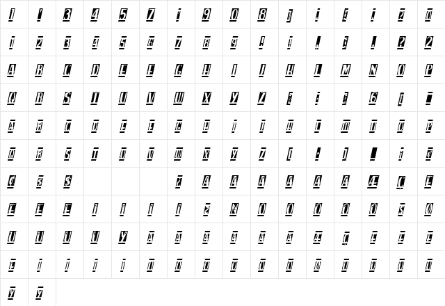 spankys bungalow blanco italico Regular font glyphpreview