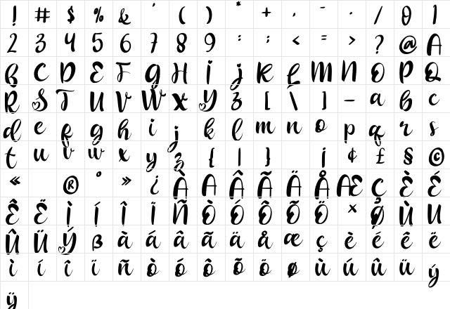 Yellow Playlist Regular font glyphpreview