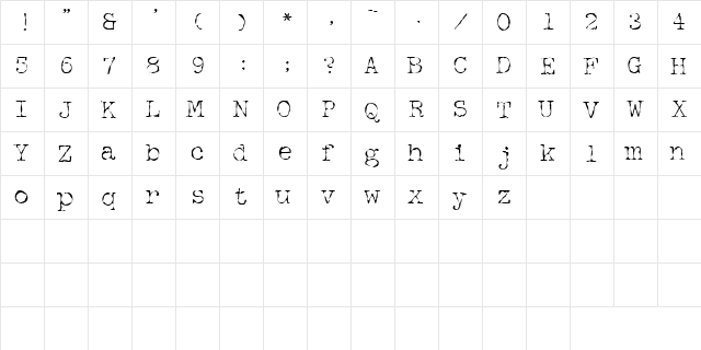 FifthCopySSK Regular font glyphpreview