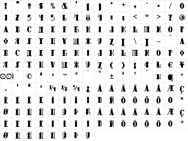 Raskalnikov NF Regular font glyphpreview