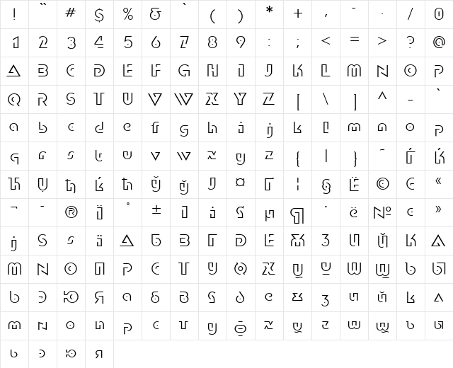 DublonLightC Regular font glyphpreview
