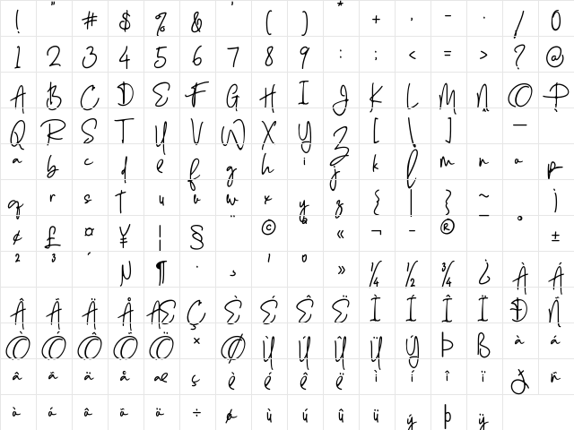 Enthusiast Behavior Regular font glyphpreview