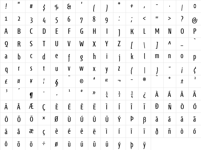 Fontana ND Ee OsF Normal font glyphpreview