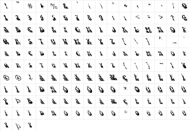 FZ JAZZY 16 HOLEY LEFTY Normal font glyphpreview