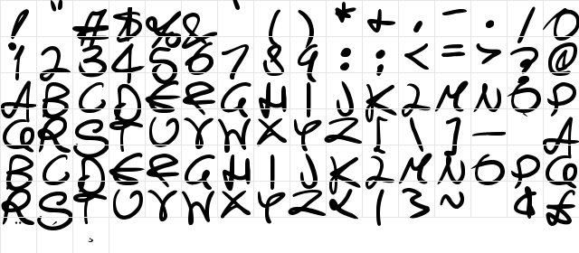 Swirly Curly Inks Regular font glyphpreview