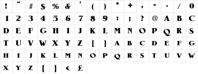 PineCaps Normal font glyphpreview