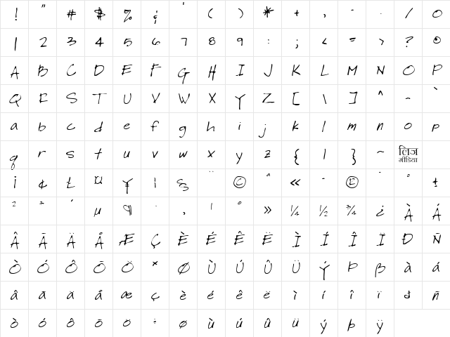 LEHN180 Regular font glyphpreview