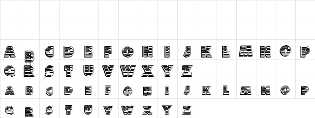 Dreamy Americs Regular font glyphpreview