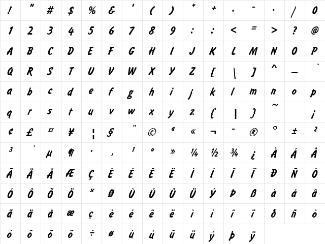 FlashDLig Regular font glyphpreview