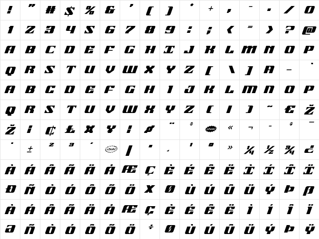 21 Gun Salute Italic Italic font glyphpreview