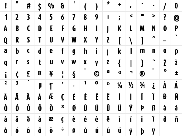 DaxCompact-ExtraBold Regular font glyphpreview