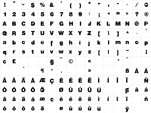 AIDino Heavy font glyphpreview