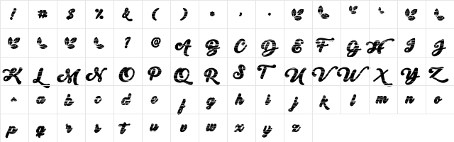 My Yanda Regular font glyphpreview