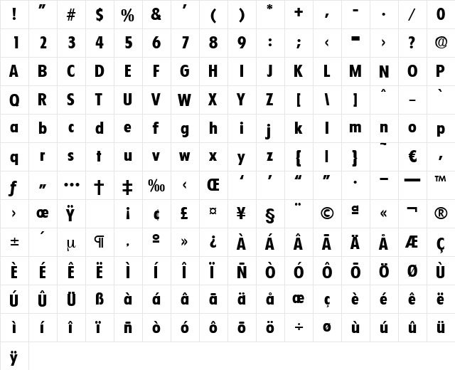 Florida-Bold Regular font glyphpreview