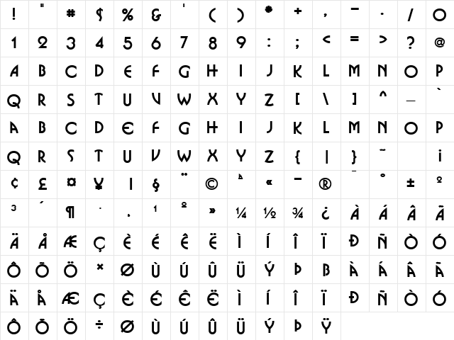 Busso Bold font glyphpreview