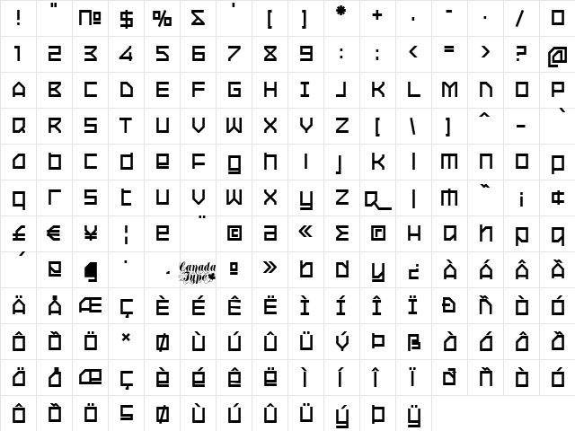 Oxygen Bold font glyphpreview