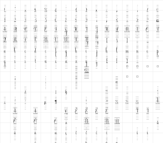 Ecolier_lignes Regular font glyphpreview