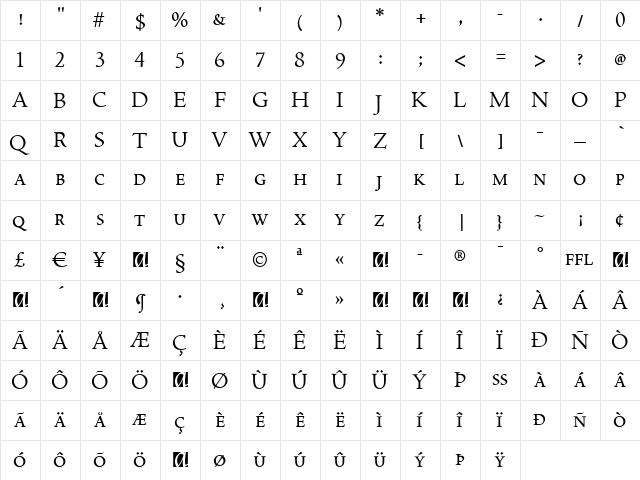 Spira-RegularSmallCaps Regular font glyphpreview