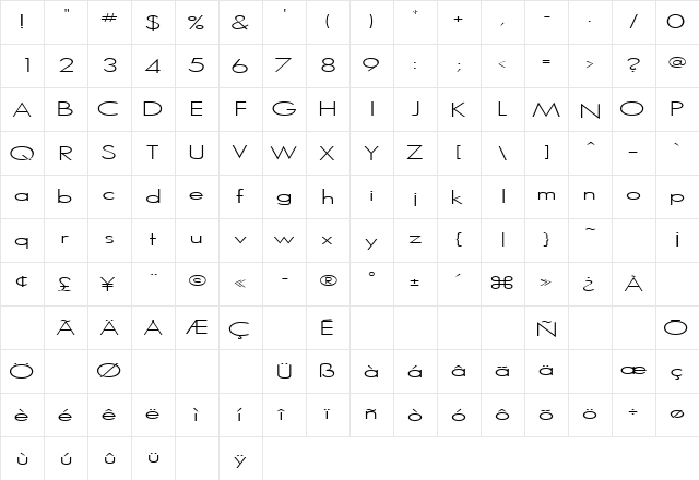 SpressoSSK Regular font glyphpreview