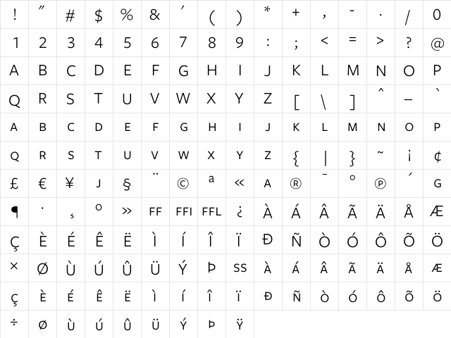 Freight Sans Book SC font glyphpreview