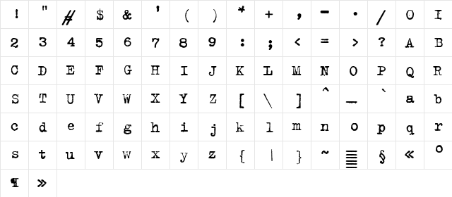 TrixieCyr Plain font glyphpreview