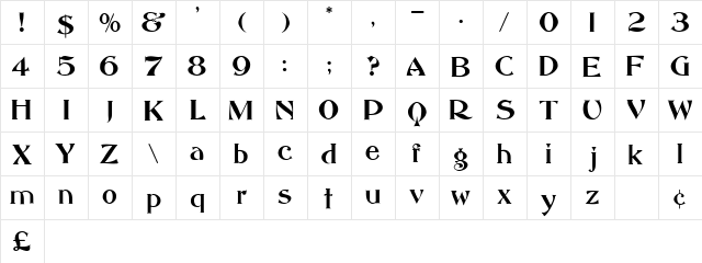 Saccule Normal font glyphpreview