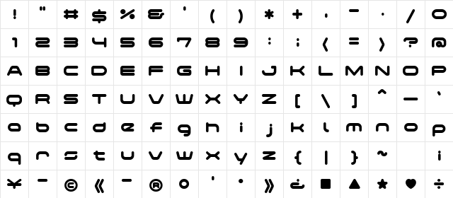 TMExtendedNormalAl Regular font glyphpreview