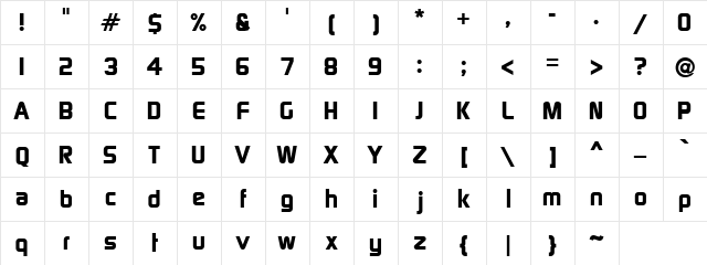 Space Gothic Regular font glyphpreview