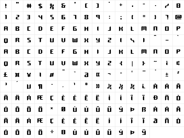 Robo-Clone Straight Regular font glyphpreview