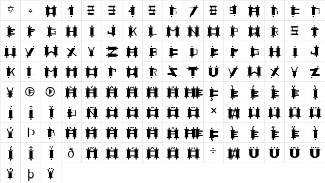 FZ UNIQUE 48 Normal font glyphpreview