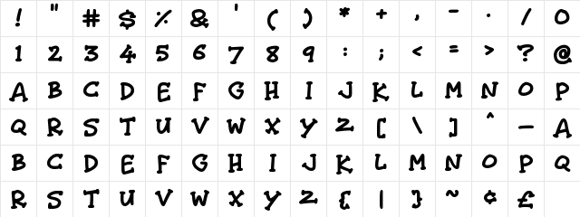 Shenanigans Regular font glyphpreview