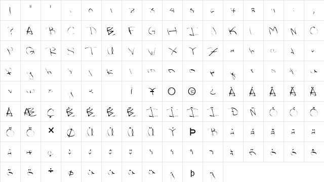 FZ WARPED 32 Normal font glyphpreview