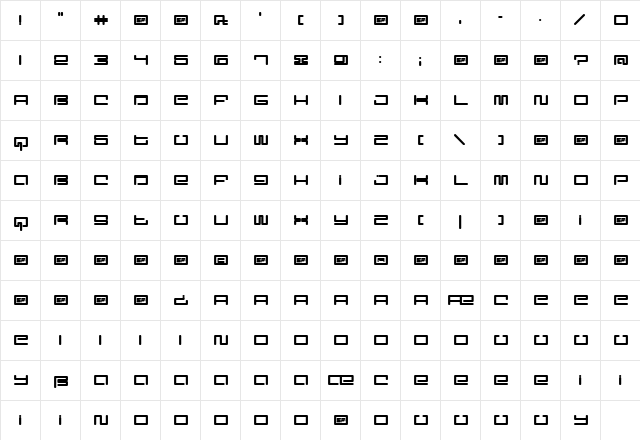 Digit Cube font glyphpreview