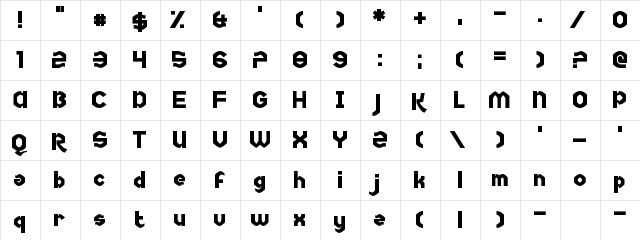 Uncopyrightable Regular font glyphpreview