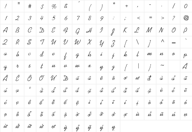 .VnKoala Regular font glyphpreview