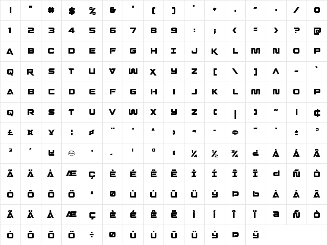 Quark Storm Condensed Condensed font glyphpreview