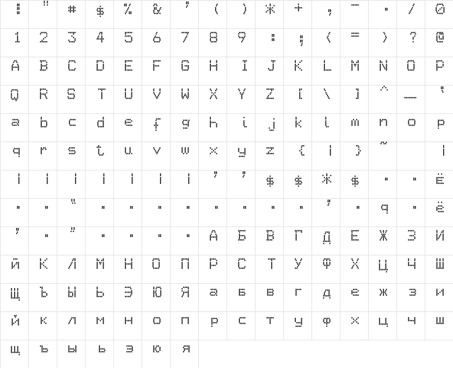 Epson1 Regular font glyphpreview