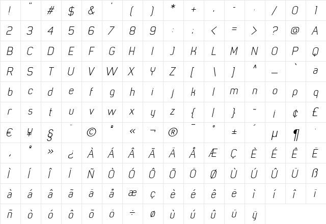 MisterGiacco Regular font glyphpreview