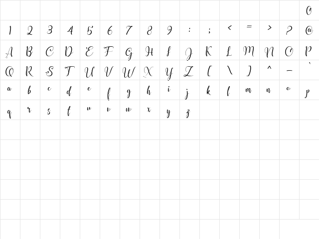 shunligh Personal Use Only Regular font glyphpreview