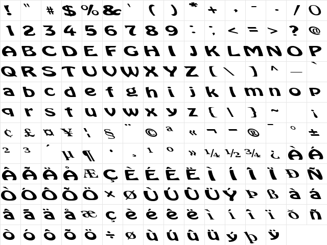 Micro Regular font glyphpreview