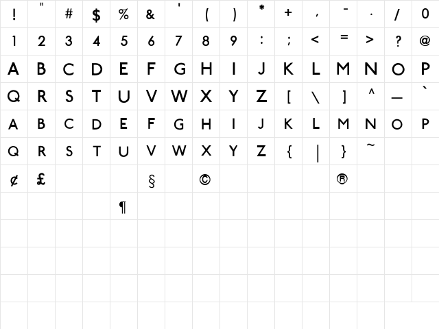 Tube Station Regular font glyphpreview