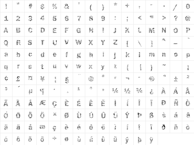 Funky10 Becker Regular font glyphpreview