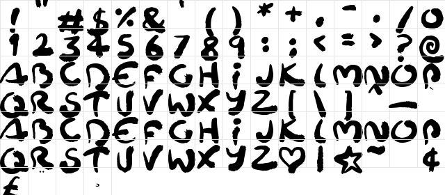 Squiggler Regular font glyphpreview