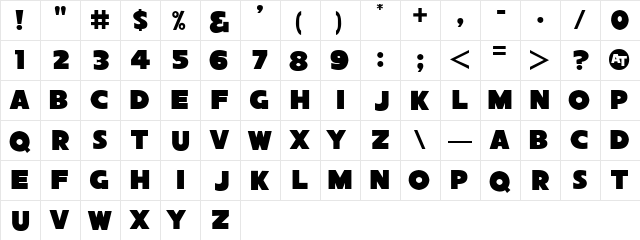 Sans Poster Bold JL Regular font glyphpreview