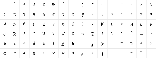 TXT Jubulation Regular font glyphpreview