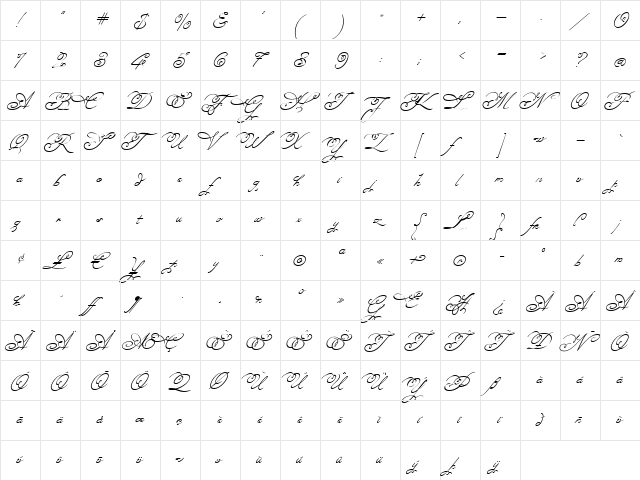 Miss Fajardose Regular font glyphpreview