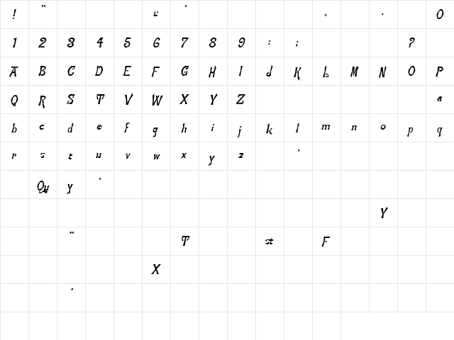 Tora 5 Regular font glyphpreview
