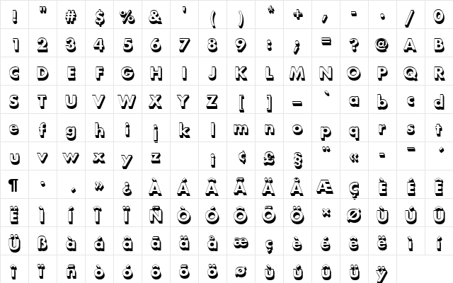 FuturaTBolSh1 Regular font glyphpreview