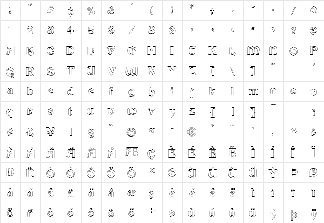 Brandywine-Hollow Normal font glyphpreview