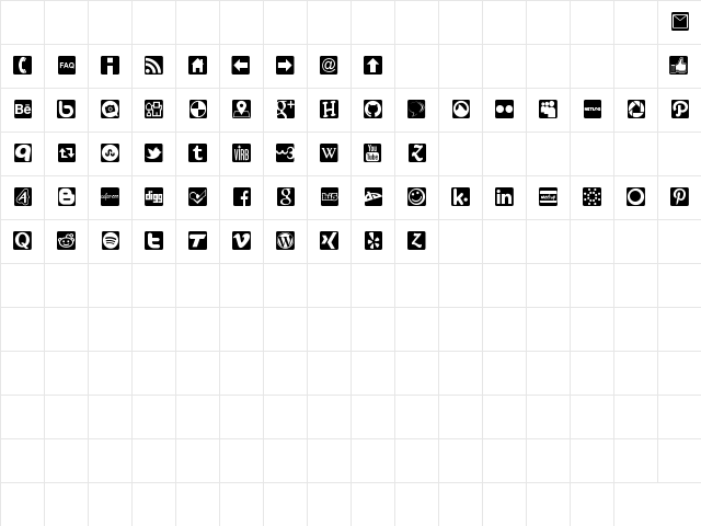Social Icons Pro Set 1 - Rounded Regular font glyphpreview